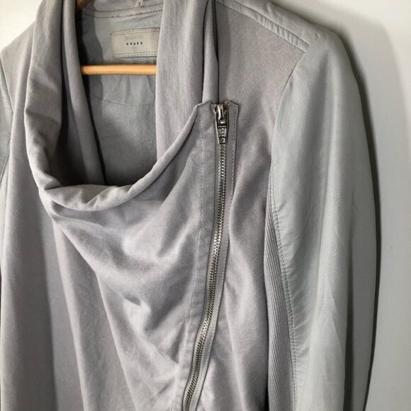 BLANKNYC Light Grey Private Practice Mixed Media Drape Jacket Size XS - Picture 4 of 11